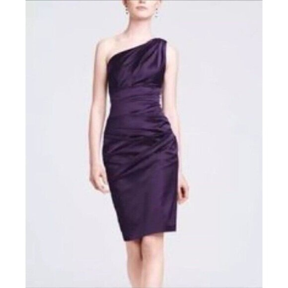 David's Bridal Dresses & Skirts - David's Bridal Dress Size 2 Women’s Purple One-Shoulder Stretch Satin New